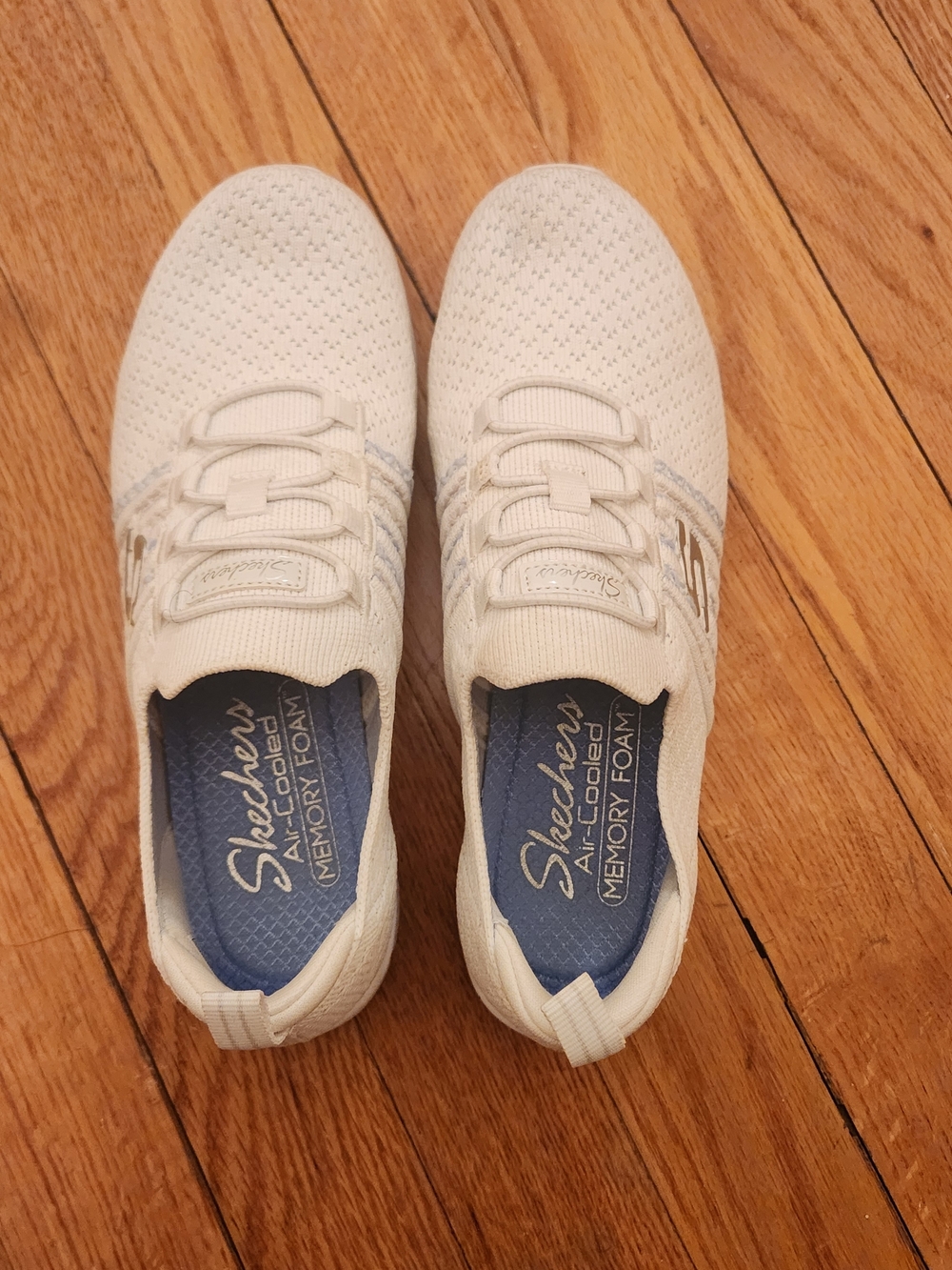 Skechers Air-Cooled Memory Foam Slip-On Sneakers - White